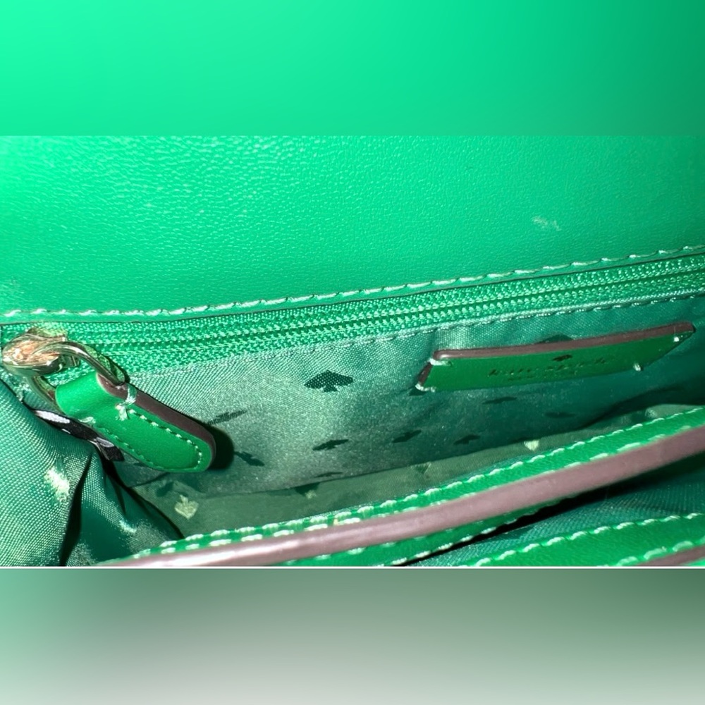 🟢NWT Kate Spade NY Puffy Smooth Leather Mini Crossbody Satchel: "Green Bean" 🟢 - Picture 11 of 14